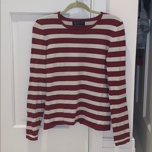 Jones New York Red & White Striped Shirt
